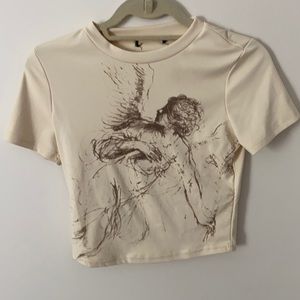 Y2k graphic cropped tee